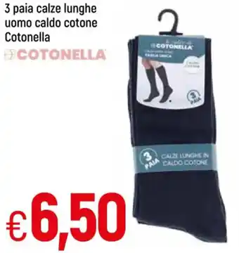 Galassia Cotonella 3 paia calze lunghe uomo caldo cotone offerta