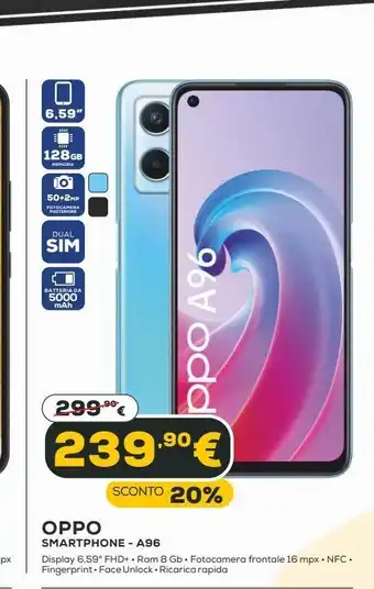 Euronics Smartphone oppo a 96 offerta