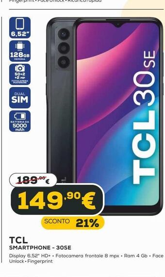 Euronics Tcl smartphone - 30se offerta