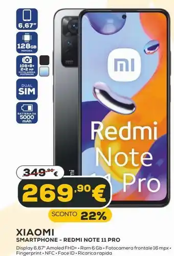 Euronics Smartphone xiaomi - redmi note 11 pro offerta