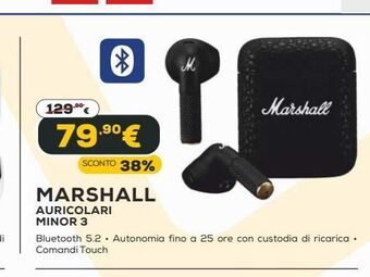 Euronics Marshall auricolari minor 3 offerta
