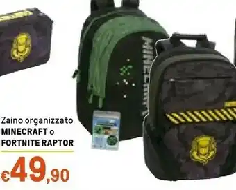 Iper La Grande Fortnite Raptor Zaino Organizzato offerta