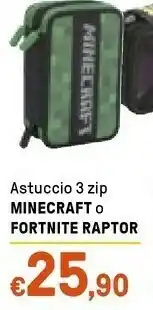 Iper La Grande Fortnite Raptor Astuccio 3 Zip offerta