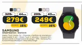 Euronics Smartwatch - whatch 5 samsung 40 mm offerta