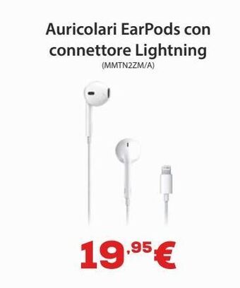 Euronics Auricolari ear pods con connettore lightning offerta
