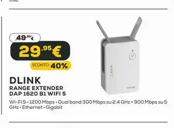 Euronics Dlink range extender dap 1620 b1 wifi 5 offerta