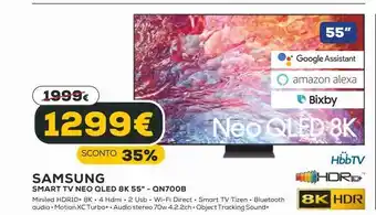 Euronics Smart tv neo qled 8k 55 " - qn700b samsung offerta