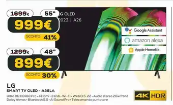 Euronics Smart tv oled - a26la  lg offerta