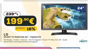 Euronics Smart tv monitor 024"" - tq510s pz  lg offerta