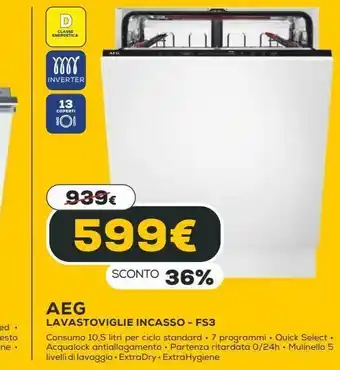 Euronics Lavastoviglie incasso - fs3 aeg offerta