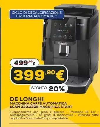 Euronics Macchine da caffè automatica ecam 220.22gb magnifica start delonghi offerta