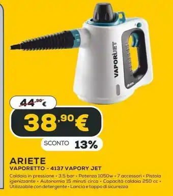 Euronics Vaporetto ariete - 4137 vapory jet offerta