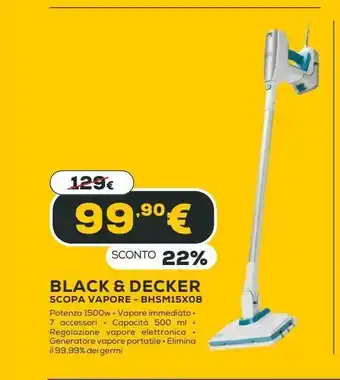 Euronics Scopa a vapore black & decker bhsm15x08 offerta