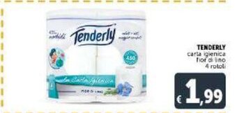 Deco Supermercati Tenderly carta igienica fior di lino 4 rotoli offerta