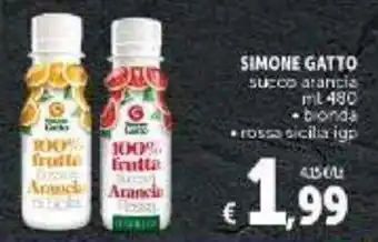 Deco Supermercati Simone Gatto succo arancia 480 ml blonda rossa sicilia igp offerta