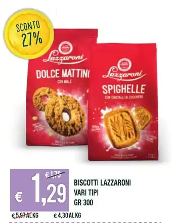 Banco Fresco Lazzaroni Biscotti vari tipi 300 gr offerta