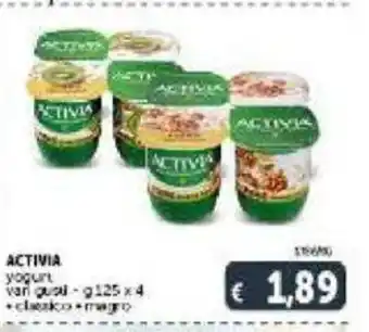 Activia yogurt vari gusti g 125 x 4 classico magro