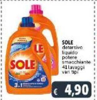 Deco Supermercati Sole detersivo liquido potere smacchiante 41 lavaggi vari tipi offerta