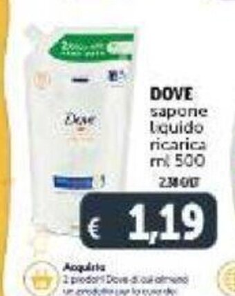 Deco Supermercati Dove sapone liquido ricarica 500 ml offerta