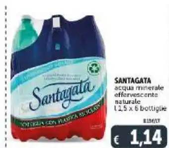 Deco Supermercati Santagata acqua minerale effervescente naturale 1,25 x 6 bottiglie offerta