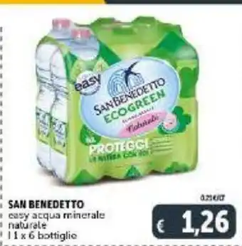 Deco Supermercati San Benedetto eacy acqua minerale naturale 1L x 6 bottiglie offerta