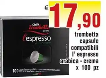 Trombetta capsule compatibili l'espresso arabica - crema x 100 pz