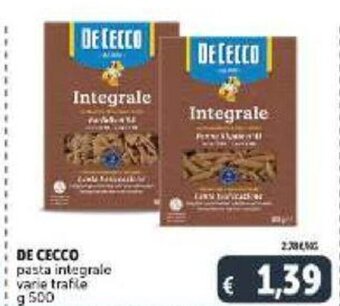 De Cecco pasta integrale varie trafile g 500