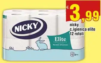 Nicky carta igienica elite 12 rotoli