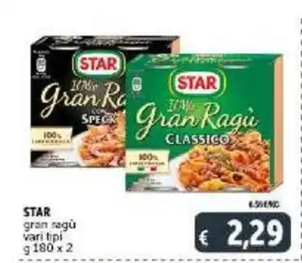 Deco Supermercati Star green ragù vari tipi g 180 x 2 offerta