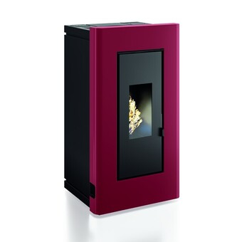Stufa pellet canalizzata duke 12kw rossa