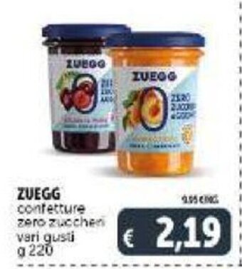 Deco Supermercati Zuegg confetture zero zuccheri vari gusti g 220 offerta