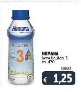 Deco Supermercati Humana latte liquido 3 470 ml offerta