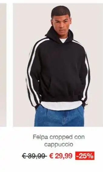 Felpa cropped con cappuccio