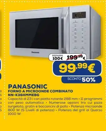 Euronics Forno a microonde combinato nm-k36hmmebg panasonic offerta