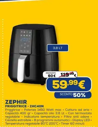 Euronics Friggitrice zephir - zhc40n offerta