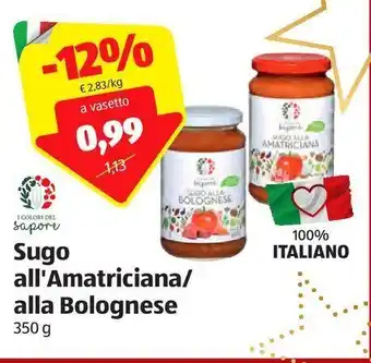 ALDI Sugo all'amatriciana/alla bolognese offerta