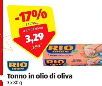 ALDI Tonno in olio di oliva offerta