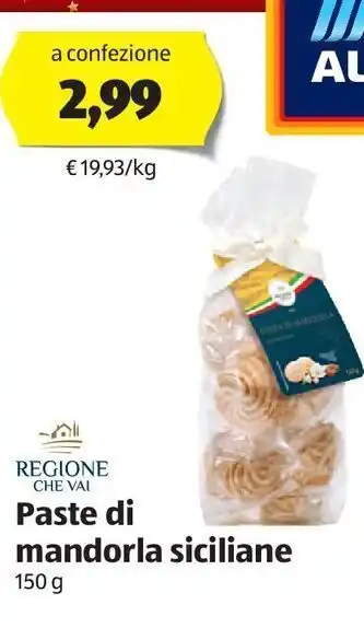 ALDI Paste di mandorla siciliane offerta