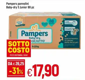 IperFamila Pampere pannolini Baby-dry 5 junior 88 pz offerta