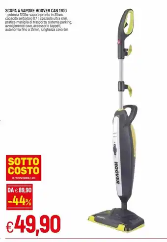 IperFamila Scopa A Vapore Hoover Can 1700 1700W offerta