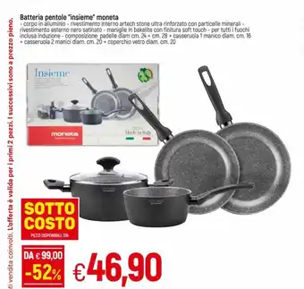 IperFamila Batteria pentole "ensieme"moneta offerta