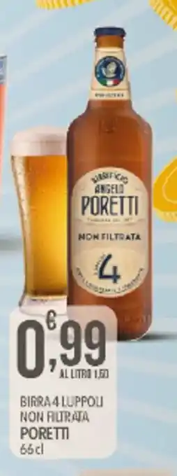 Iper Romagnolo Poretti Birra 4 Luppoli Non Filtrata 66 cl offerta