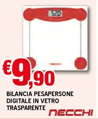 Europlanet Casa Necchi Bilancia Pesapersone Digitale in Vetro Trasparente offerta