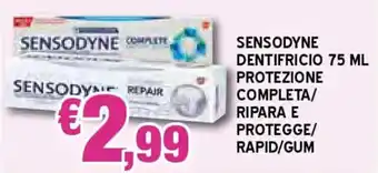 Europlanet Casa Sensodyne Dentifricio 75 ml Protezione ripara e protegge/rapid/gum offerta