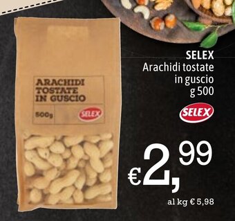 Famila Market Selex Arachidi tostate in guscio 500 g offerta