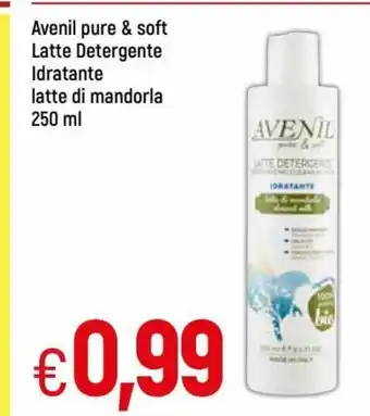IperFamila Avenil pure & soft Latte Detergente Idratante latte di mandorla 250 ml offerta