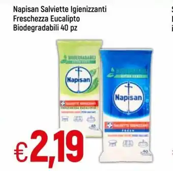 IperFamila Napisan Salviette Igienizzanti Freschezza Eucalipto Biodegradabili 40 pz offerta