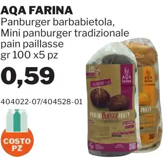GrosMarket Aqa Farina Panburger barbabietola, Mini panburger tradizionale pain paillasse gr 100x5 pz offerta