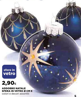 Extracoop Addobbo Natale Sfera In Vetro 8 cm colori e decori assortiti offerta