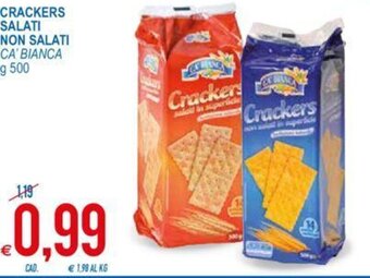 MD Discount Ca' Bianca Crackers Salati Non Salati g 500 offerta
